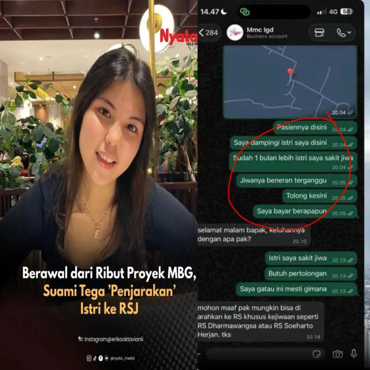 Proyek MBG, ingin Kuasai Harta Istri, Suami Penjarakan ke RSJ, Sempat Tolong Satpam untuk Kabur