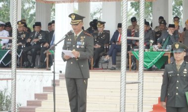 Dandim 0321 Rohil Jadi Inspektur Upacara HUT TNI ke-78, Bupati Turut Hadir