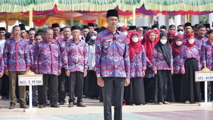 Apel Akbar Perangkat Desa Kabupaten Rohil Dihadiri Bupati Beserta Penyerahan Plakat PPDI