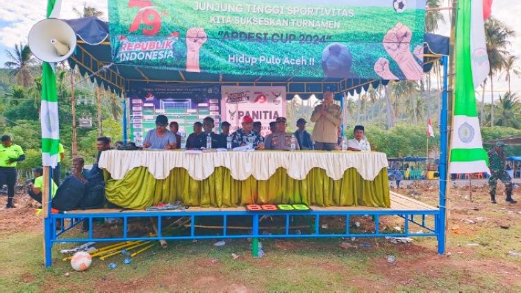 Camat Pulo Aceh Buka Turnamen Sepak Bola Apdesi Cup Tahun 2024