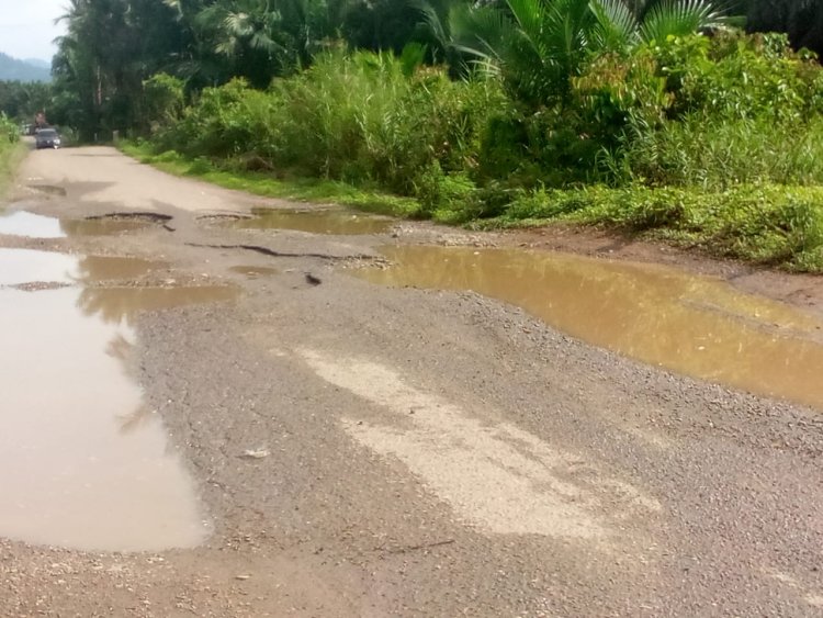 Jalan Bagai Kubangan Kerbau dan Banjir di Kec. Kota Bahagia, Pemkab Aceh Selatan Tutup Mata