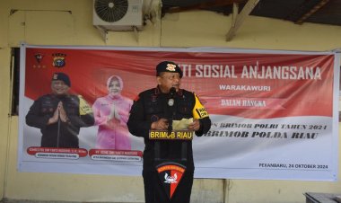 Dansat Brimob Polda Riau Pimpin Anjangsana ke Rumah Warakawuri : Silaturahmi Tetap Terjaga