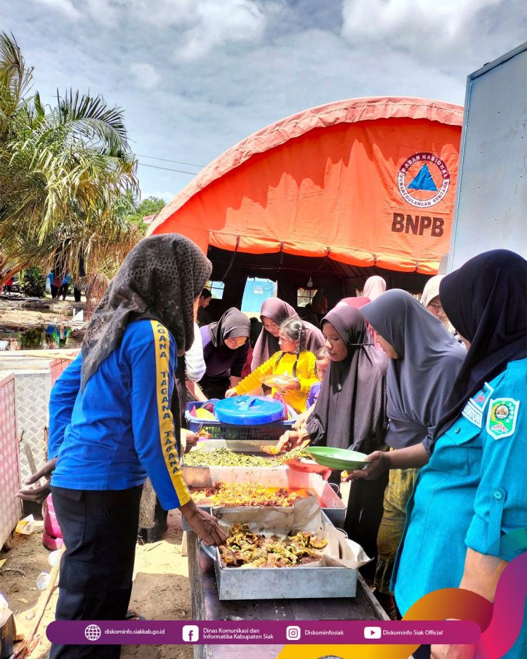 Pemkab Siak Dirikan Tenda Dapur Umum Korban Banjir di Kec.Pusako