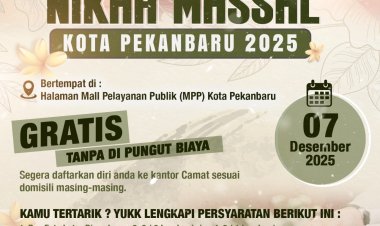 Pemko Pekanbaru Gelar Nikah Massal dan Sidang Isbat Nikah Gratis